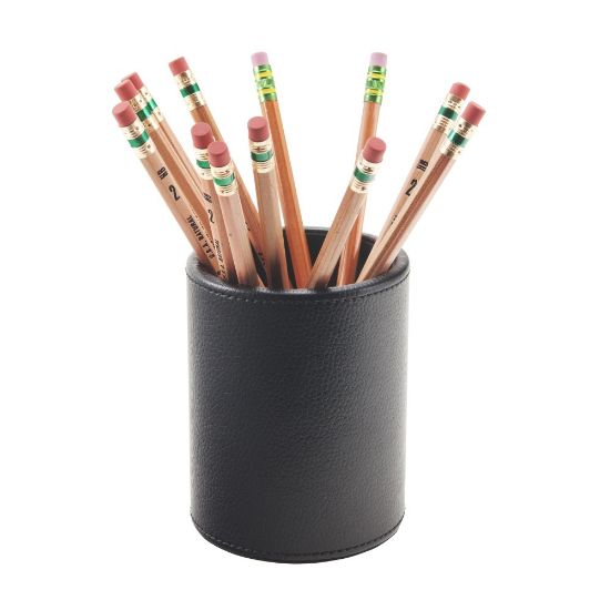 Picture of Realspace Black Faux Leather Pencil Cup