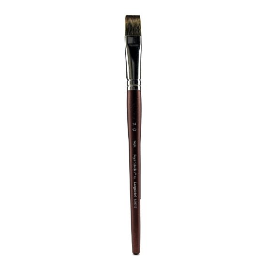 Picture of Royal & Langnickel Sabletek Short-Handle Paint Brush, L95010, Size 24, Bright Bristle, Dark Brown