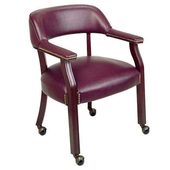 Picture of Office Star Work Smart Traditional Guest Chair, Oxblood/Mahogany