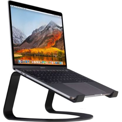 Picture of Twelve South Curve for MacBook - Up to 17in Screen Support - 7 lb Load Capacity - 11in Height x 6in Width - Desktop - Aluminum - Matte Black - Ergonomic