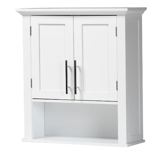 Picture of Baxton Studio Turner 23inW 2-Door Bathroom Wall Storage Cabinet, White