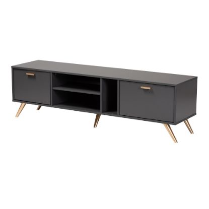 Picture of Baxton Studio Kelson TV Stand For 63in TVs, Dark Gray/Gold