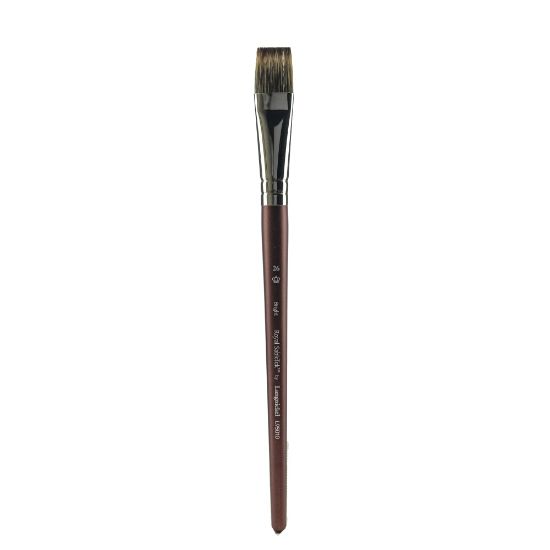 Picture of Royal & Langnickel Sabletek Short-Handle Paint Brush, L95010, Size 26, Bright Bristle, Dark Brown