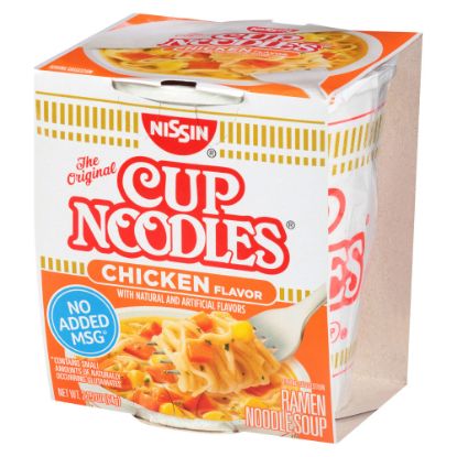 Picture of Nissin Chicken Flavor Ramen Noodle Soup Cups, 2.25 Oz, Pack Of 24 Cups