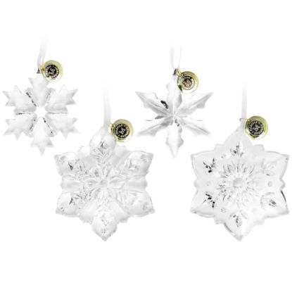 Picture of Martha Stewart Holiday Crystal Snowflake 4-Piece Ornament Set, Clear