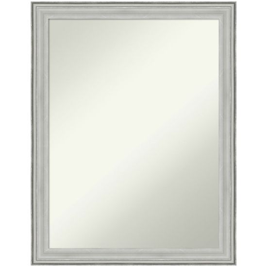 Picture of Amanti Art Non-Beveled Rectangle Framed Bathroom Wall Mirror, 27in x 21in, Bel Volto Silver