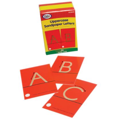 Picture of Didax Tactile Sandpaper Flashcards, Uppercase Letters, Grades K-1, Pack Of 26 Cards