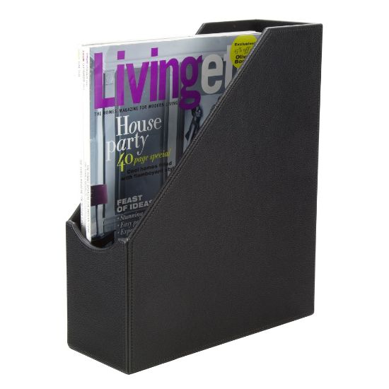 Picture of Realspace Black Faux Leather Magazine File