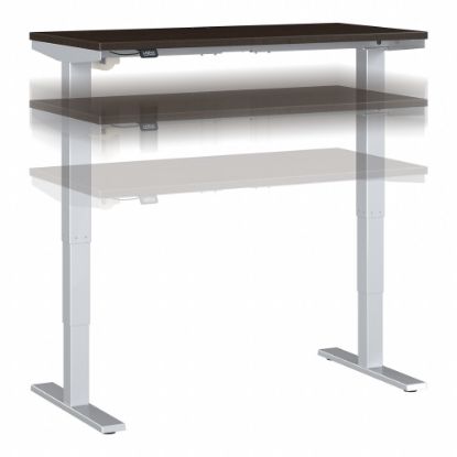 Picture of Move 40 Series by Bush Business Furniture Electric 48inW Height-Adjustable Standing Desk, 48in x 24in, Mocha Cherry/Cool Gray Metallic, Standard Delivery