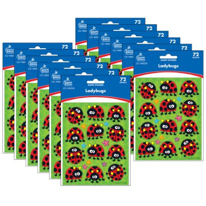 Picture of Carson Dellosa Education Stickers, Ladybugs, 72 Stickers Per Pack, Set Of 12 Packs