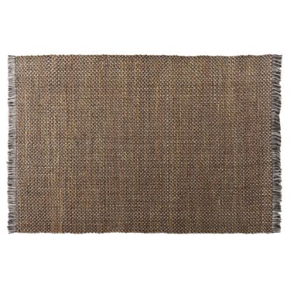 Picture of Baxton Studio Nurten Handwoven Hemp Blend Area Rug, 63in x 90-5/8in, Orange/Gray