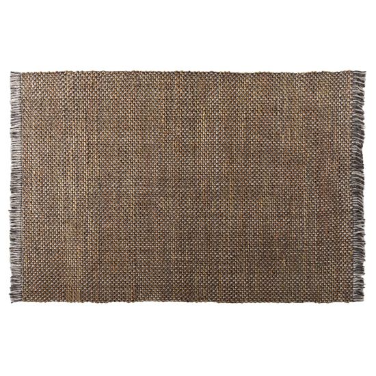 Picture of Baxton Studio Nurten Handwoven Hemp Blend Area Rug, 63in x 90-5/8in, Orange/Gray