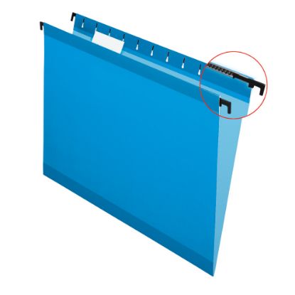 Picture of Pendaflex SureHook Reinforced Hanging Folders, 1/5-Cut, Letter Size, Blue, Box Of 20