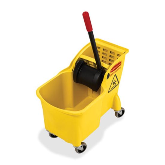 Picture of Rubbermaid Tandem Bucket/Wringer Combo Pack, 13 3/8inH x 16 3/8inW x 23 1/4inD, 31 Quarts