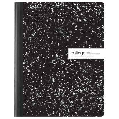 Picture of Office Depot Brand Composition Books, 7-1/2in x 9-3/4in, College Ruled, 100 Sheets, Black/White, Case Of 24 Notebooks