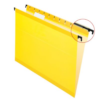 Picture of Pendaflex SureHook Reinforced Hanging Folders, 1/5-Cut, Letter Size, Yellow, Box Of 20