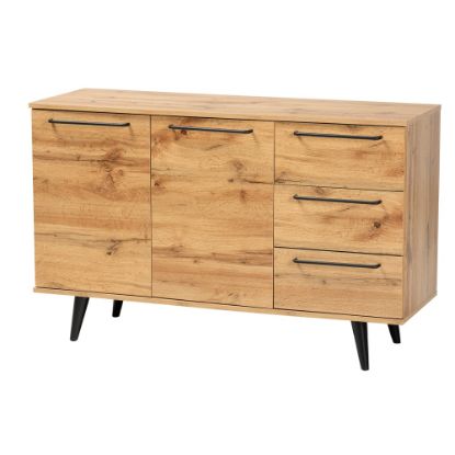 Picture of Baxton Studio Radley 48inW 3-Drawer Sideboard Buffet, Oak Brown