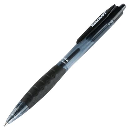 Picture of SKILCRAFT Retractable Ballpoint Pens, Bold Point, 1.4mm, Black Barrel, Black Ink, Pack Of 12