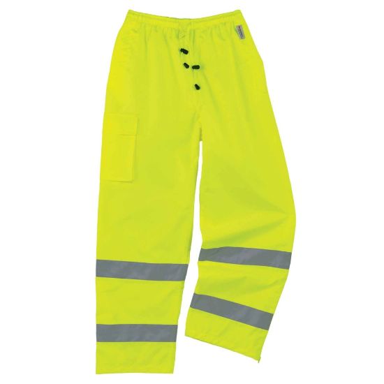 Picture of Ergodyne GloWear 8915 Class E Polyester Rain Pants, 4X, Lime