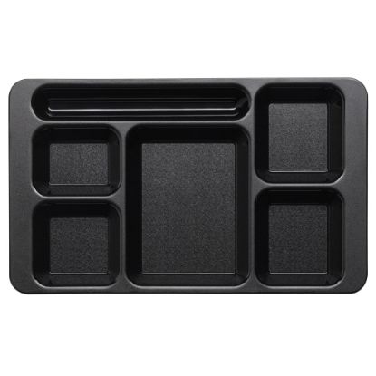 Picture of Cambro Camwear 5-Compartment Trays, 15inW, Black, Pack Of 24 Trays