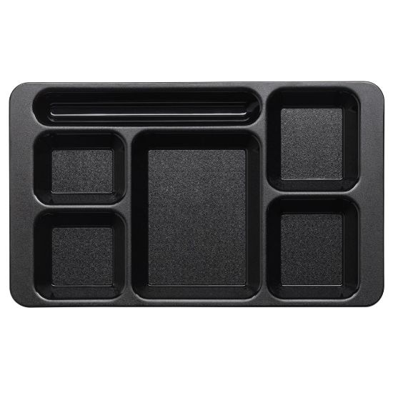 Picture of Cambro Camwear 5-Compartment Trays, 15inW, Black, Pack Of 24 Trays