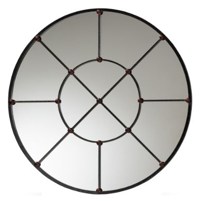 Picture of Baxton Studio Ohara Accent Wall Mirror, 36inH x 36inW x 5/8inD, Black