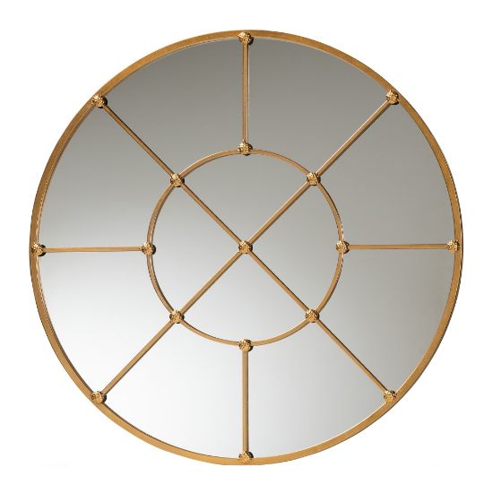 Picture of Baxton Studio Ohara Accent Wall Mirror, 36inH x 36inW x 5/8inD, Gold