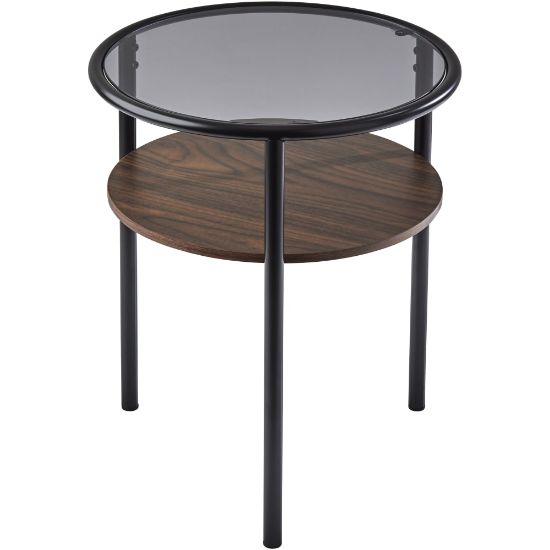 Picture of Adesso Gavin Accent Table, 21-3/4inH x 17-3/4inW x 17-3/4inD, Black/Walnut