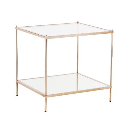 Picture of SEI Furniture Knox End Table, Square, Clear/Metallic Gold