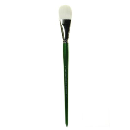 Picture of Princeton Bristle Oil And Acrylic Paint Brush 6100, Size 16, Filbert Bristle, Syntheitc, Green