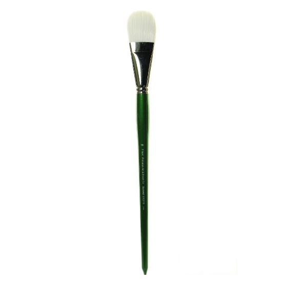 Picture of Princeton Bristle Oil And Acrylic Paint Brush 6100, Size 16, Filbert Bristle, Syntheitc, Green