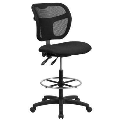 Picture of Flash Furniture Mesh Mid-Back Drafting Chair With Back Height Adjustment, Black