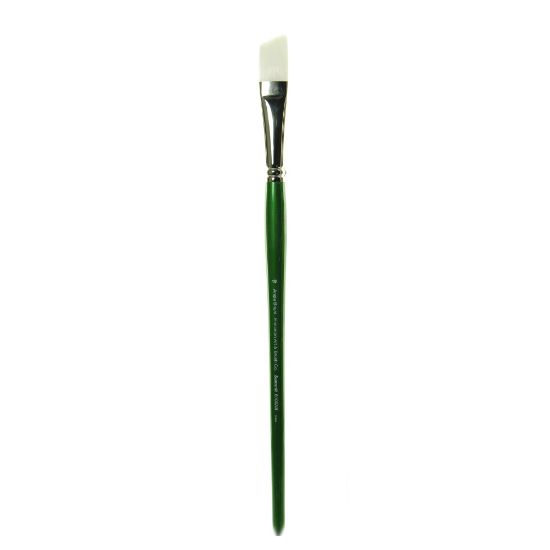 Picture of Princeton Synthetic Bristle Oil And Acrylic Paint Brush 6100, Size 10, Angled Bright Bristle, Synthetic, Green