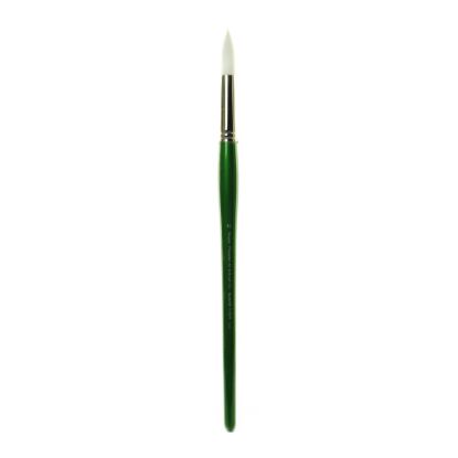 Picture of Princeton Oil And Acrylic Paint Brush 6100, Size 12, Round Bristle, Synthetic, Green