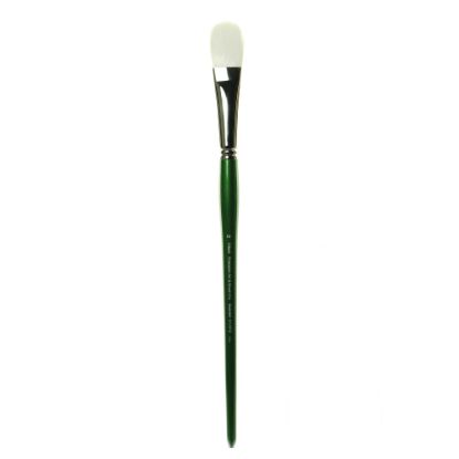 Picture of Princeton Synthetic Bristle Oil And Acrylic Paint Brush 6100, Size 12, Filbert Bristle, Synthetic, Green