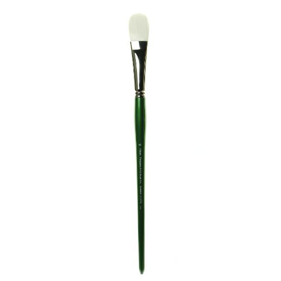 Picture of Princeton Synthetic Bristle Oil And Acrylic Paint Brush 6100, Size 12, Filbert Bristle, Synthetic, Green