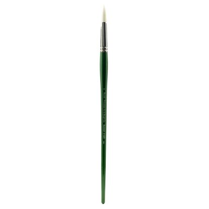 Picture of Princeton Synthetic Bristle Oil And Acrylic Paint Brush 6100, Size 8, Round Bristle, Synthetic, Green