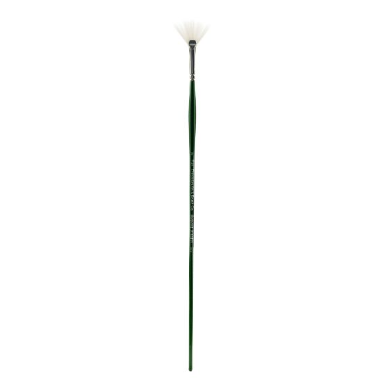 Picture of Princeton Synthetic Bristle Oil And Acrylic Paint Brush 6100, Size 2, Fan Bristle, Synthetic, Green