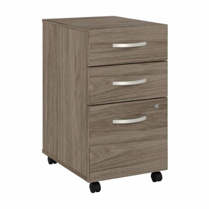 Picture of Bush Business Furniture Studio C 21inD Vertical 3-Drawer Mobile File Cabinet, Modern Hickory, Delivery