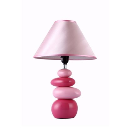 Picture of Simple Designs Shades Of Pink Ceramic Table Lamp, 17 5/8inH, Pink Shade/Pink Base