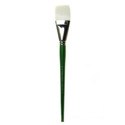 Picture of Princeton Synthetic Bristle Oil And Acrylic Paint Brush 6100, Size 20, Flat Bristle, Synthetic, Green