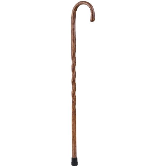 Picture of Brazos Walking Sticks Twisted Oak Crook Neck Wood Walking Cane, 37in, Red