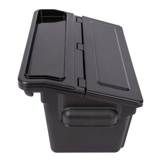 Picture of Luxor Outrigger Utility Cart Bins, 9inH x 14inW x 10-1/4in, Black, Pack Of 2 Bins