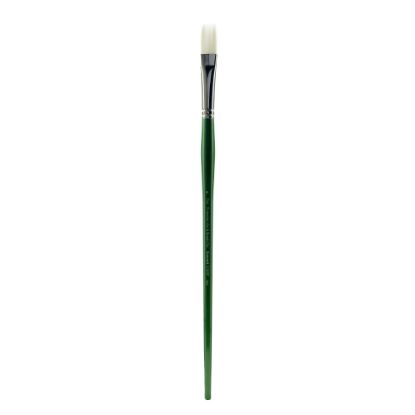 Picture of Princeton Synthetic Bristle Oil And Acrylic Paint Brush 6100, Size 8, Flat Bristle, Synthteic, Green