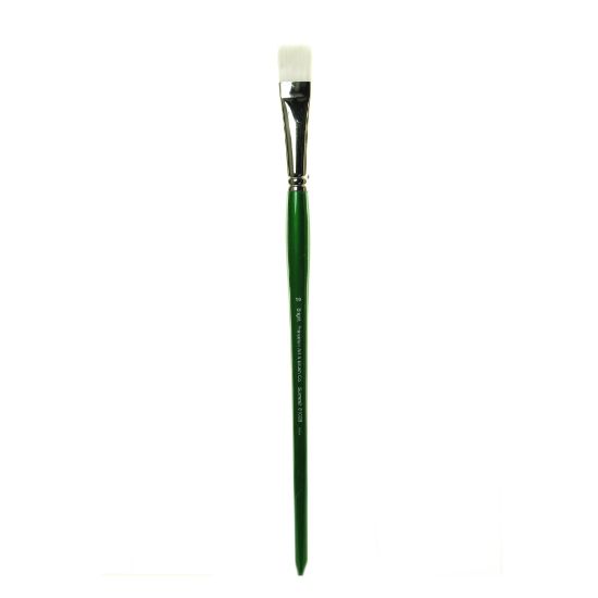 Picture of Princeton Synthetic Bristle Oil And Acrylic Paint Brush 6100, Size 10, Bright Bristle, Synthetic, Green