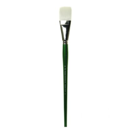 Picture of Princeton Synthetic Bristle Oil And Acrylic Paint Brush 6100, Size 16, Flat Bristle, Synthetic, Green