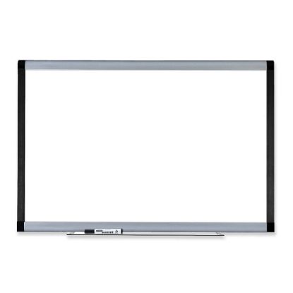 Picture of Lorell Signature Series Magnetic Unframed Dry-Erase Whiteboard, 72in x 48in, Ebony/Silver Metal Frame