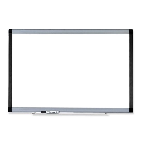 Picture of Lorell Signature Series Magnetic Unframed Dry-Erase Whiteboard, 72in x 48in, Ebony/Silver Metal Frame