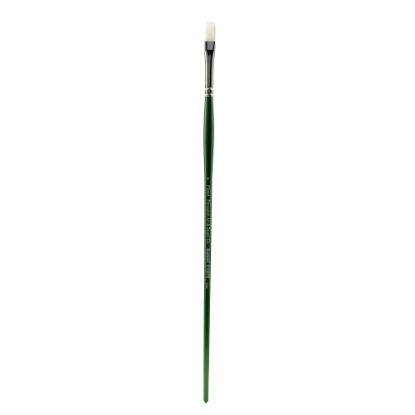 Picture of Princeton Synthetic Bristle Oil And Acrylic Paint Brush 6100, Size 4, Filbert Bristle, Synthetic, Green