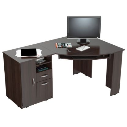 Picture of Inval 59inW Corner Desk, Espresso-Wengue